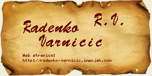 Radenko Varničić vizit kartica